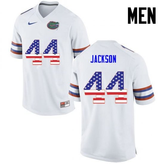 Men's Florida Gators #44 Rayshad Jackson NCAA Nike White USA Flag Fashion Authentic Stitched College Football Jersey GBY5162KN